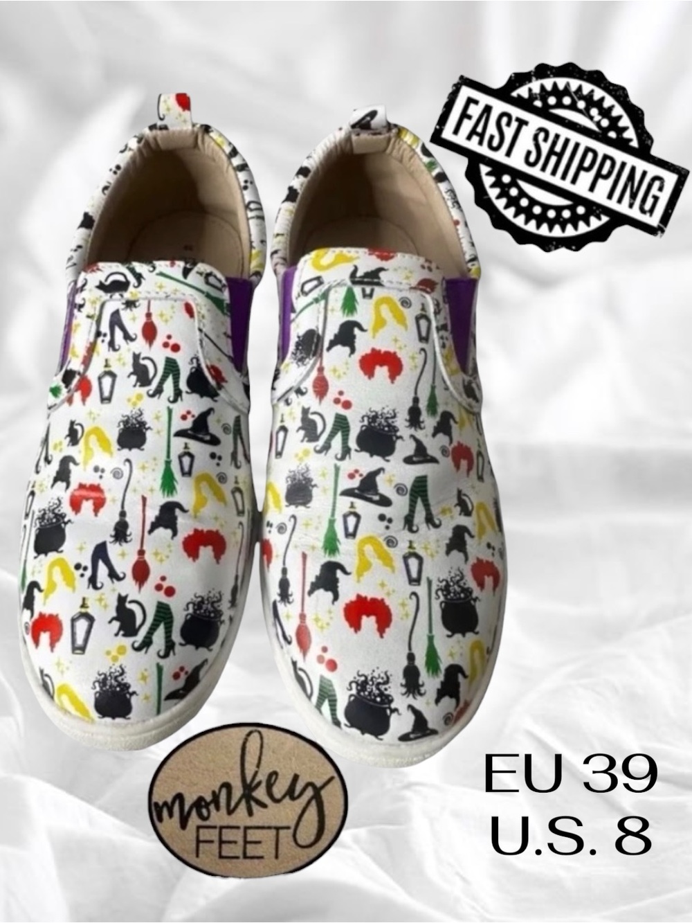 Monkey Feet Women’s Hocus Pocus Leather Shoes Sz EU 39 U.S. Sz 8 FAST SHIPPING